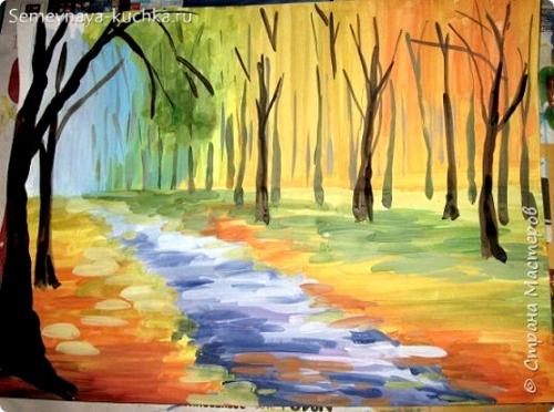 Осенние работы рисунок. Как нарисовать осень АКВАРЕЛЬЮ.